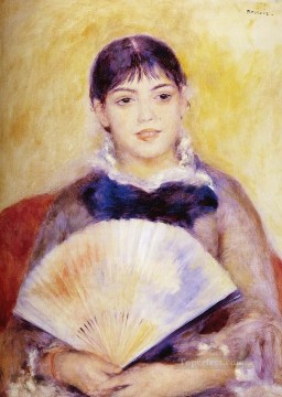 Chica con un fan maestro Pierre Auguste Renoir Pinturas al óleo